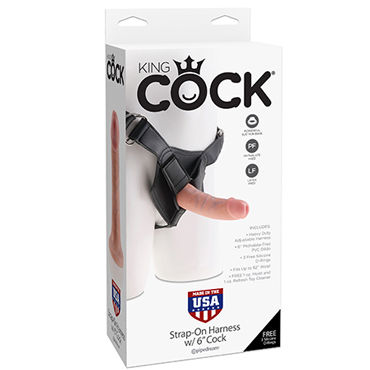 Pipedream King Cock Strap-on Harness Cock, 15,2 см, Страпон