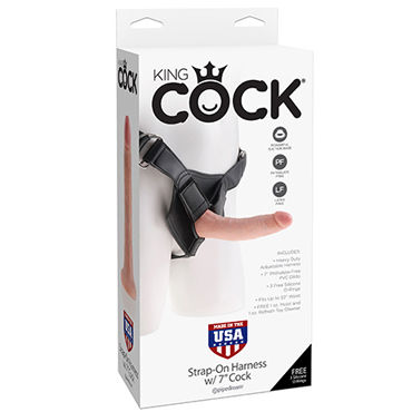 Pipedream King Cock Strap-on Harness Cock, 17,8 см, Страпон
