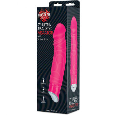 Hustler Ultra Realistic вибратор, розовый - Реалистичной формы с венами - купить в секс шопе