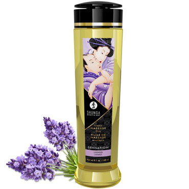 Shunga Erotic Massage Oil Sensation - Lavender, 240 мл, Массажное масло, Лаванда