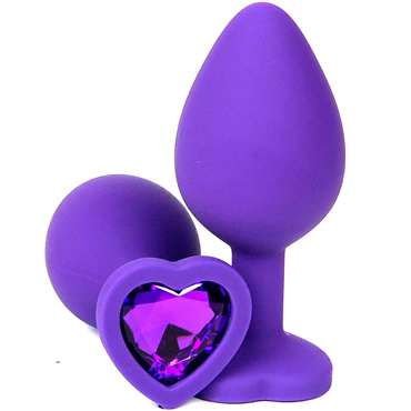 Vandersex Анальная пробка из силикона S, фиолетовый, С ярким кристаллом в форме сердца