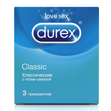 Durex Classic, 3 шт, Презервативы классические