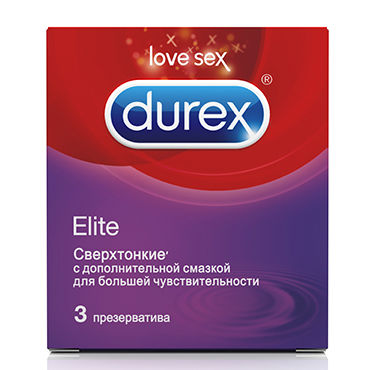 Durex Elite, 3 шт, Презервативы ультратонкие