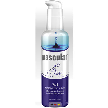 Masculan Massage Gel & Lube Basic Natural, 130 мл, Средство 2в1 без запаха