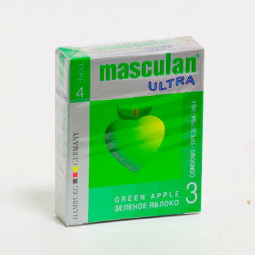 Masculan Ultra Green Apple - Презервативы ароматизированные - купить в секс шопе
