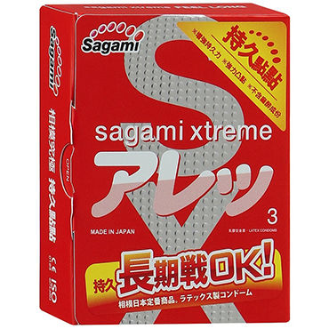 Sagami Xtreme Feel Long, 3 шт, Презервативы продлевающие