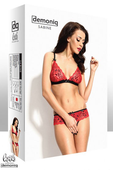 Demoniq With Love Sabine Red - Кружевной комплект - купить в секс шопе