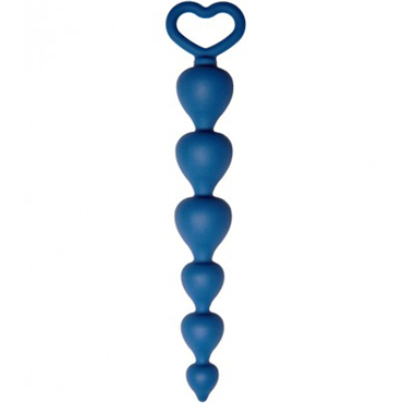 Le Frivole Core Heart Ray, синяя, Анальная цепочка из силикона