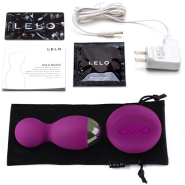 Lelo Hula Beads, фиолетовый - Вагинальные виброшарики c ротацией и дистанционным управлением - купить в секс шопе