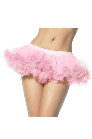 Leg Avenue мини-юбка, розовая, Кружевная, на  резинке