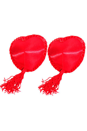 Leg Avenue украшение на соски, красное, Многоразовые, в форме сердечек