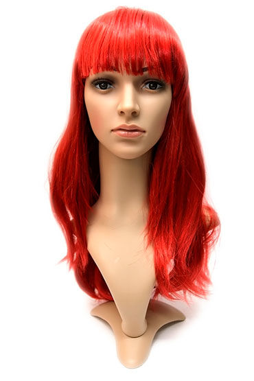 Courtney Wig, красный, Прямые длинные волосы с челкой