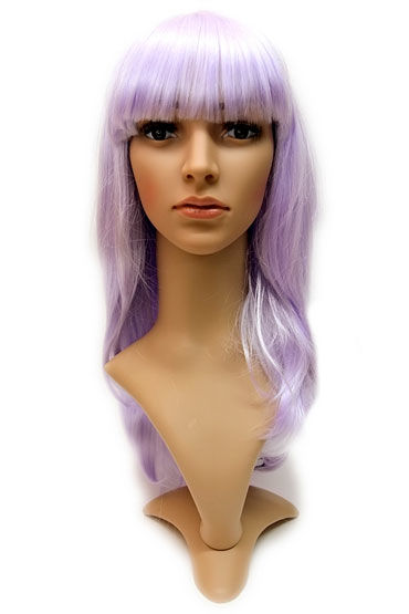 Courtney Wig, фиолетовый, Прямые длинные волосы с челкой