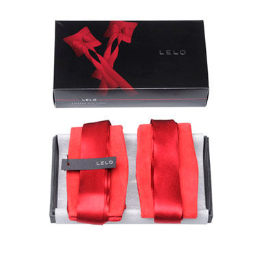 Lelo Etherea, красный - Роскошные шелковые наручники - купить в секс шопе