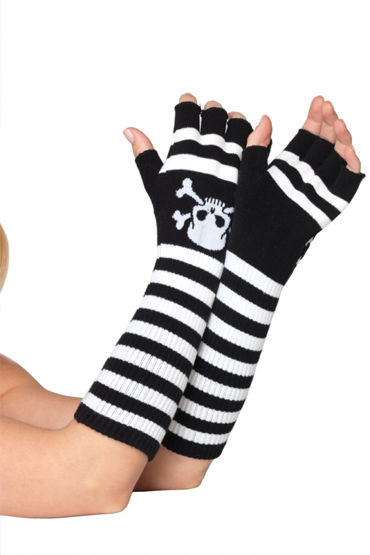 Leg Avenue перчатки, черно-фиолетовые - фото, отзывы