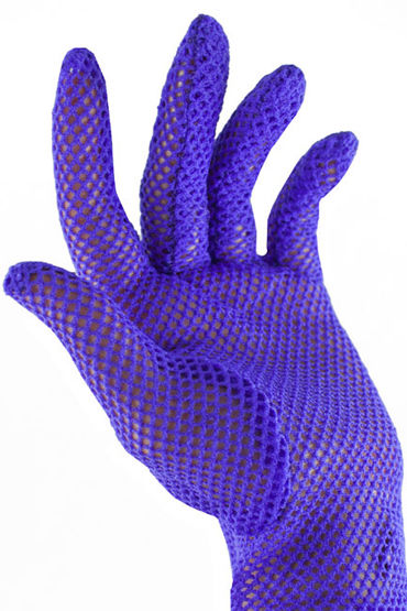 Leg Avenue перчатки, фиолетовые, В мелкую сетку
