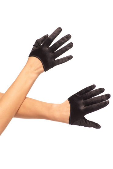 Leg Avenue перчатки, черные, Атласные, оригинального дизайна