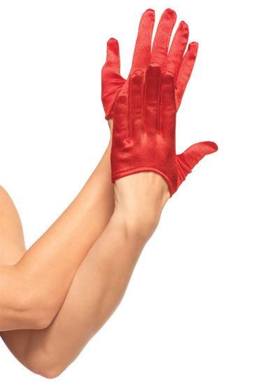 Leg Avenue перчатки, красные, Атласные, оригинального дизайна