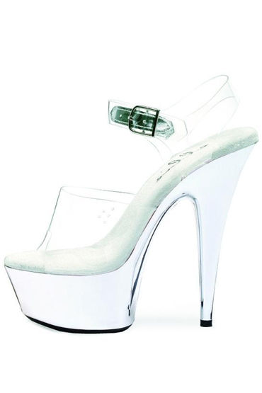 Ellie Shoes Chrome, прозрачный, Элегантные босоножки на каблуке 15 см