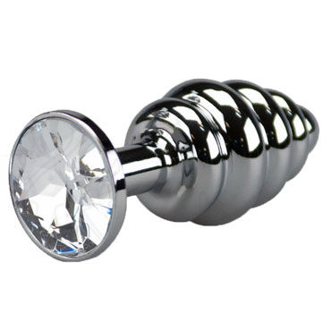 LoveToys Butt Plug Silver, прозрачный, Анальная пробка, украшена кристаллом