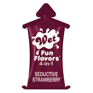 Wet Fun Flavors Seductive Strawberry, 10 мл, Универсальный лубрикант с ароматом клубники
