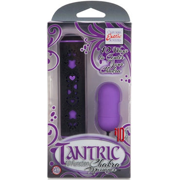 California Exotic Tantric Chakra Massager, фиолетовый - Вибропуля с необычным пультом управления - купить в секс шопе