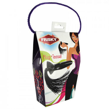XR Brands Frisky - Анальный плаг с резиновым хвостиком - купить в секс шопе