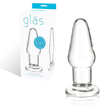 Glas Butt Plug, 8 см, Прозрачный анальный плаг
