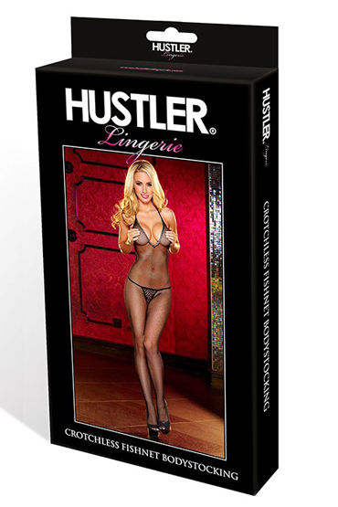 Hustler Crotchless Fishnet Bodystocking - Сетчатый кэтсьюит с открытой спиной - купить в секс шопе