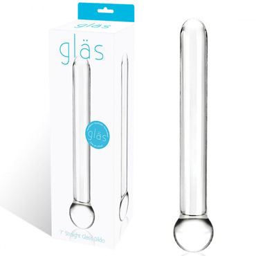Glas Straight Glass Dildo, прозрачный, Стеклянный жезл с шаром