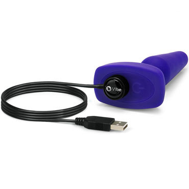 B-Vibe Trio Plug, фиолетовая - Анальная пробка с 3 моторами - купить в секс шопе