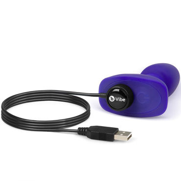 B-Vibe Rimming Petite, фиолетовая - Анальная пробка с ротацией - купить в секс шопе