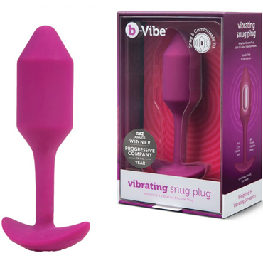 B-Vibe Vibrating Snug Plug 2, розовая, Пробка для ношения с вибрацией