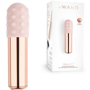 Le Wand Bullet, розовое золото, Люксовый мини-вибратор с насадками