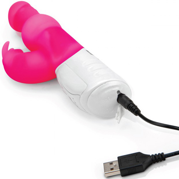 Rabbit Essentials Pearls Rabbit Vibrator, розовый - Вибратор с вращающимися жемчужинами - купить в секс шопе
