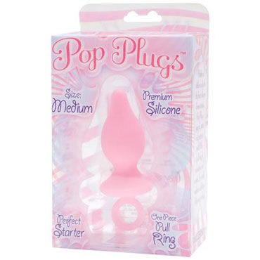 Doc Johnson Medium Pop Plugs - Анальная пробка с удобным кольцом - купить в секс шопе