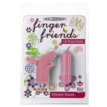 Doc Johnson Finger Friends Blossom, розовая - Вибронасадка на палец - купить в секс шопе