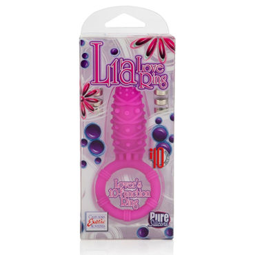California Exotic Lia Love Ring, розовое - Эрекционное виброкольцо со стимулятором клитора - купить в секс шопе
