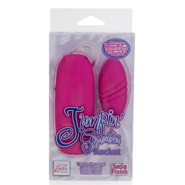 California Exotic Jumpin Gyrator Rockets, розовое - Виброяйцо с бархатистым сатиновым покрытием - купить в секс шопе