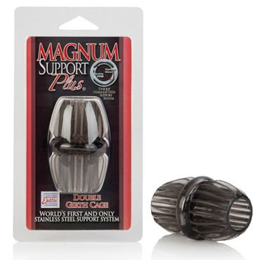 California Exotic Magnum Support Plus Double Girth Cages, серое, Широкое эрекционное кольцо
