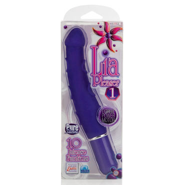 California Exotic Lia Pleaser 1, фиолетовый - Вибратор классической формы, с рельефными кругами - купить в секс шопе