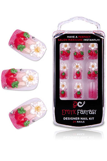 Erotic Fantasy Strawberry, Акриловые типсы с клубничками