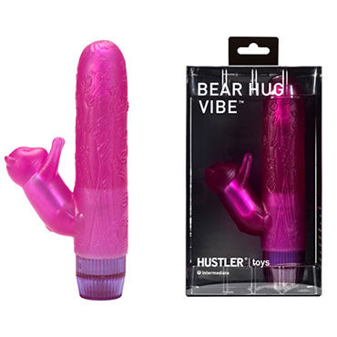 Hustler Bear Hug Vibe, розовый, Вибратор с мишкой-стимулятором клитора