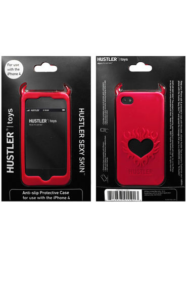 Hustler чехол, красный - Из силикона, для iPhone 4, 4S - купить в секс шопе