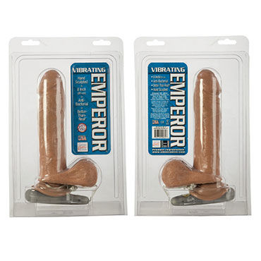 California Exotic Vibrating Emperors 18 см, коричневый - Шоколадный фаллос с вибрацией - купить в секс шопе