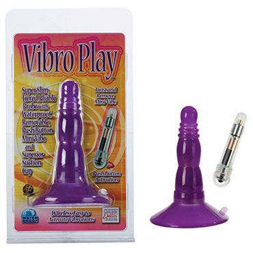 California Exotic Vibro Play, фиолетовый, Анальная пробочка с вибрацией