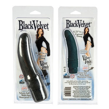 California Exotic Black Velvet Curved Dong - Водонепроницаемый вибратор-реалистик - купить в секс шопе