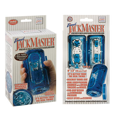 California Exotic Jack Master, синий - Мастурбатор в пластиковой колбе - купить в секс шопе