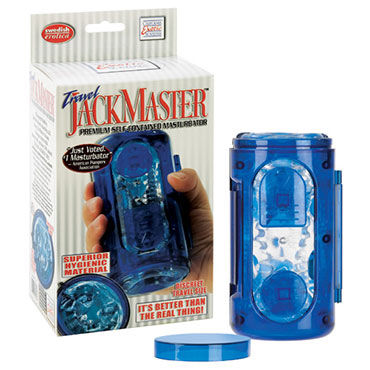 California Exotic Jack Master, синий, Мастурбатор в пластиковой колбе