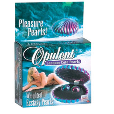 California Exotic Opulent Lacquer Cote Pearls, фиолетовые - Вагинальные шарики в коробочке-ракушке - купить в секс шопе